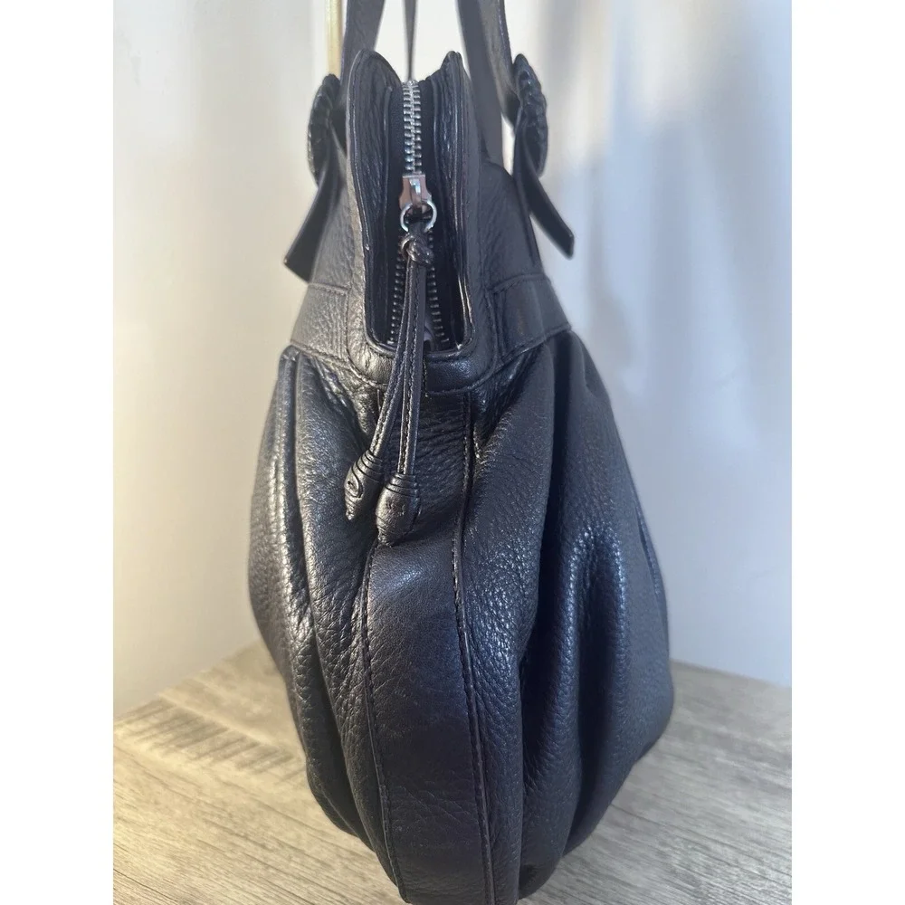 COLE HAAN BLACK LEATHER HOBO HANDBAG SHOULDER BAG Purse So Soft!